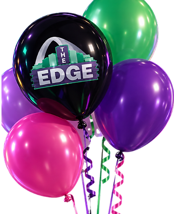 Colorful birthday balloons for a celebration at The EDGE